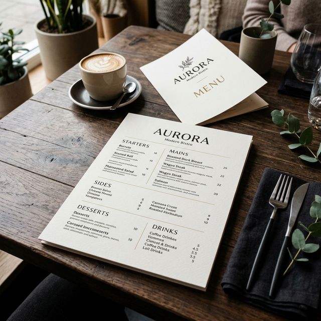 Gastronomie Speisekarten